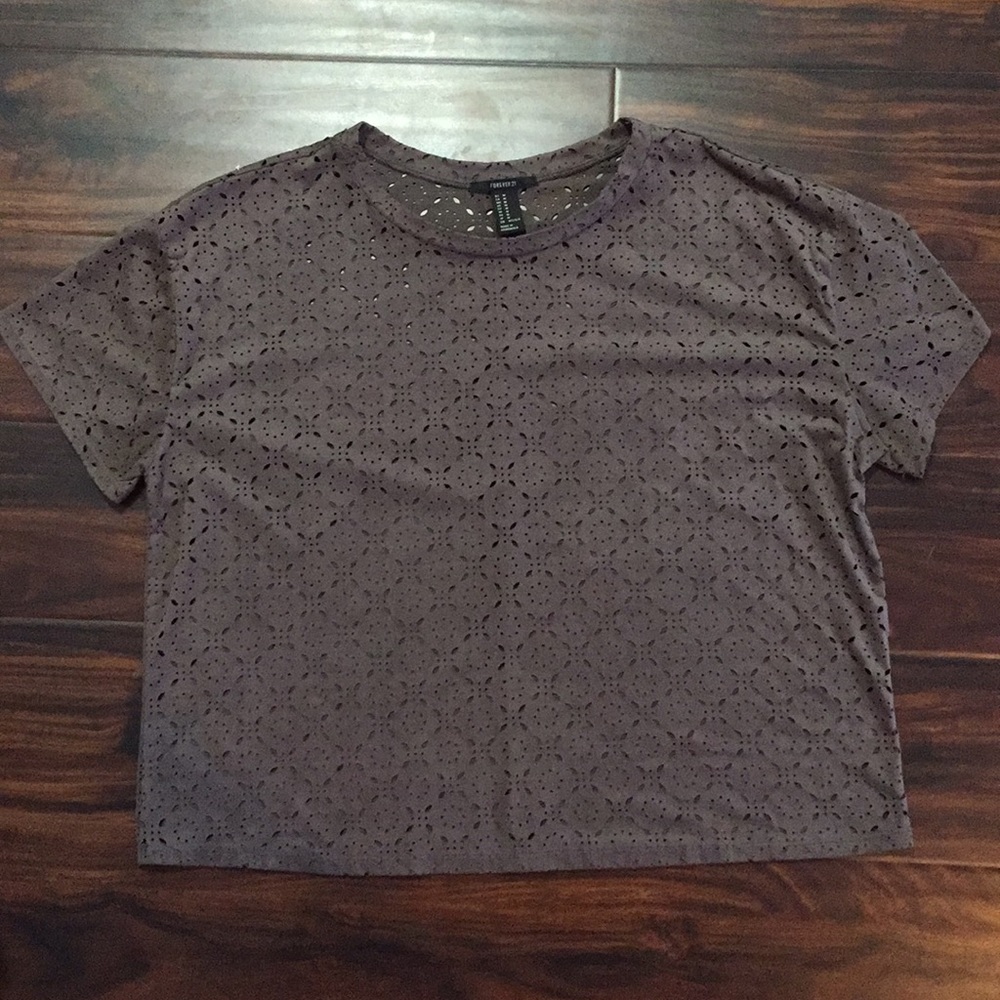 Brown/Grey Suede Mesh Shirt
